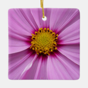 Rosa Cosmos Wildblomms Blommigt Julgransprydnad Keramik