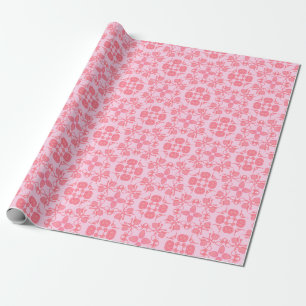 Rosa Cottage Blommigt Maximalist Wrapping Papper Presentpapper