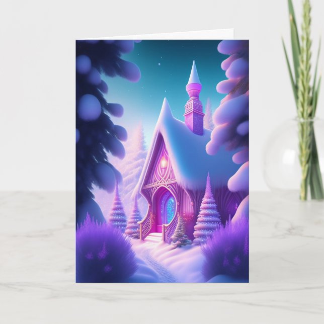 Rosa Cottage jul Helgkort (Framsida)