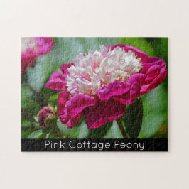 Rosa Cottage Peony Garden Flower Puzzle Pussel