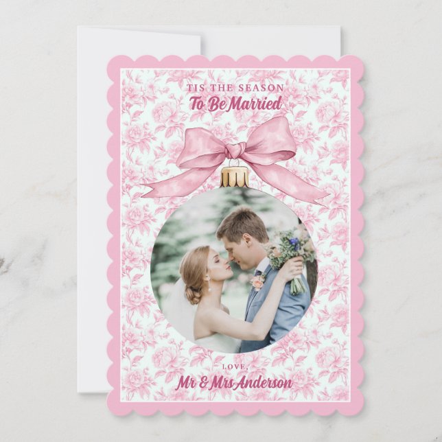 Rosa Cottage Ro Säsong till jul Inbjudningar (Framsida)