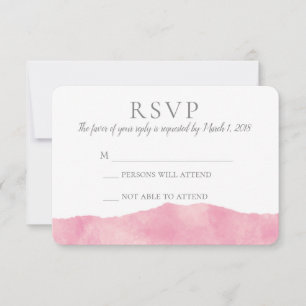 Rosa Cotton Candy Watercolor Bröllop OSA Kort