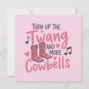 Rosa Country Western-musik Med Flickaktiga Cowboy Kort