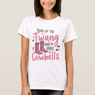 Rosa country westernmusik med kvinnliga cowboystöv t shirt