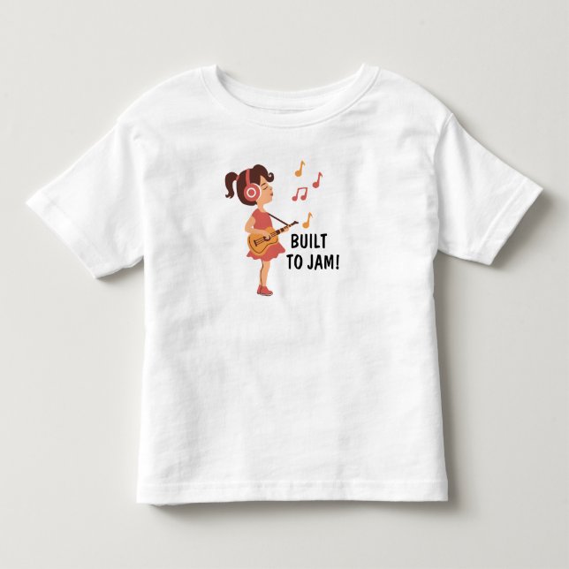 Rosa countryflicka som spelar gitarr flickor barn  t shirt (Framsida)