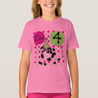 Rosa Cow 4e födelsedagen Tshirts och presenter