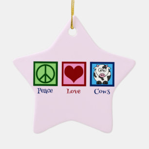 Rosa Cow Julgransprydnad Keramik