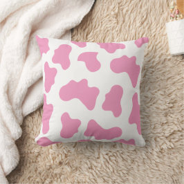 Rosa Cow Mönster Pillow Kudde