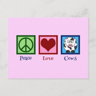 Rosa Cow Vykort