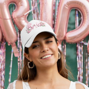 Rosa Cowboy Hat with Flowers Bride Keps