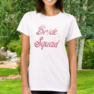 Rosa Cowboy Hat with Flowers Bride Squad T Shirt
