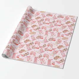 Rosa CowboyBoots Wrapping Papper Presentpapper