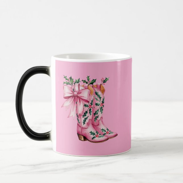 rosa cowboyskor magisk mugg (Vänster)