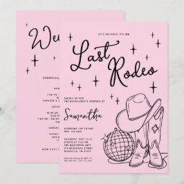 Rosa cowboystövlar Sista Rodeo Sjungmöfest Inbjudningar