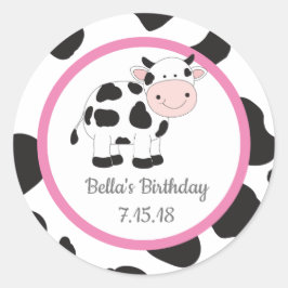 Rosa Cowgirl Anpassningsbar Stickers Runt Klistermärke