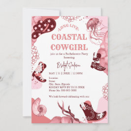rosa cowgirl bachelorette Party Inbjudningar