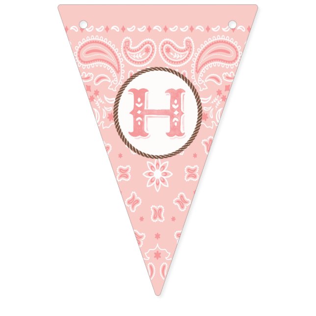  Rosa Cowgirl Bandana | GRATTIS PÅ FÖDELSEDAGEN Vimplar (Andra flaggan)