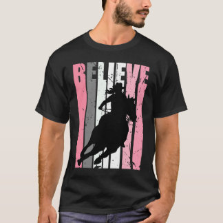 Rosa Cowgirl Barrel Racing Häst Ridning Ryttare Ri T Shirt