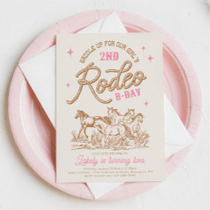 Rosa Cowgirl Birthday-inbjudan Inbjudningar
