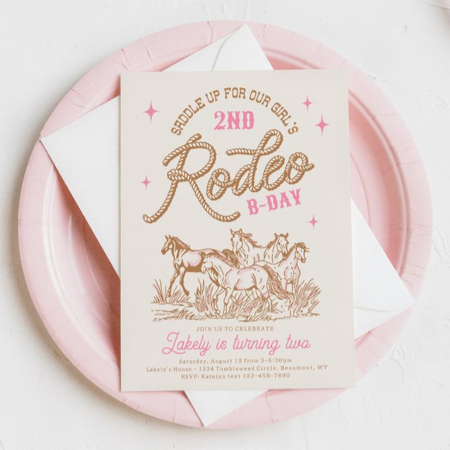 Rosa Cowgirl Birthday-inbjudan Inbjudningar (Skapare uppladdad)