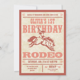 Rosa Cowgirl Birthday Rodeo Poster inbjudningar