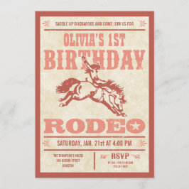 Rosa Cowgirl Birthday Rodeo Poster inbjudningar