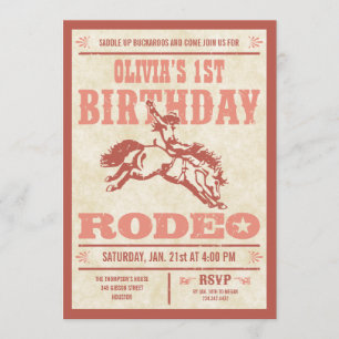 Rosa Cowgirl Birthday Rodeo Poster inbjudningar