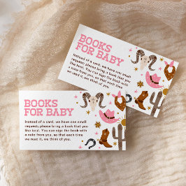 Rosa Cowgirl Bokar for Baby Western Rodeo Shower Tilläggskort