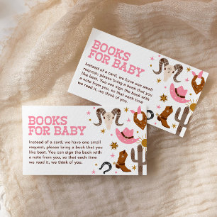 Rosa Cowgirl Bokar for Baby Western Rodeo Shower Tilläggskort