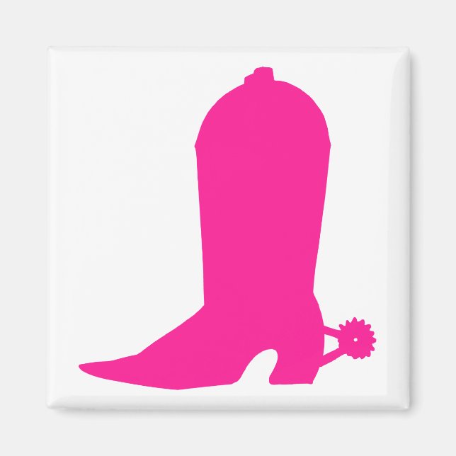 Rosa Cowgirl Boot Magnet (Framsidan)