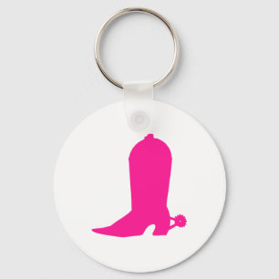 Rosa Cowgirl Boot Nyckelring