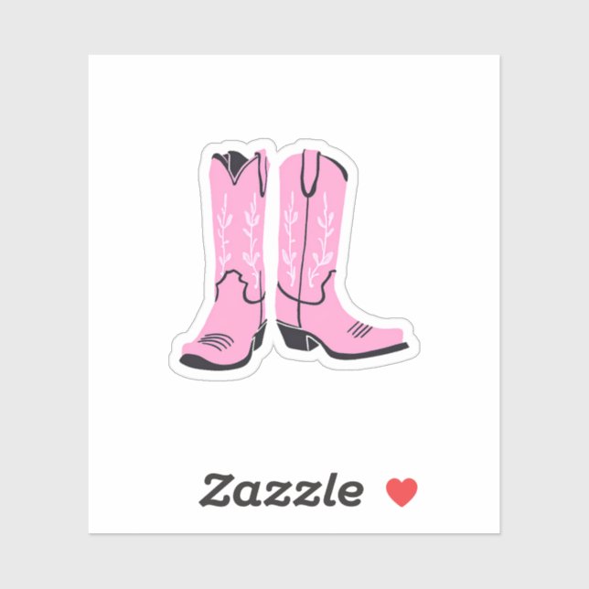 Rosa Cowgirl Boots Klistermärken (Ark)
