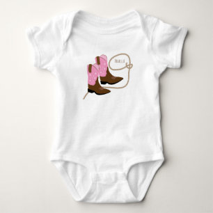 Rosa Cowgirl Boots & Lasso Rope, Personlig Tee Shirt