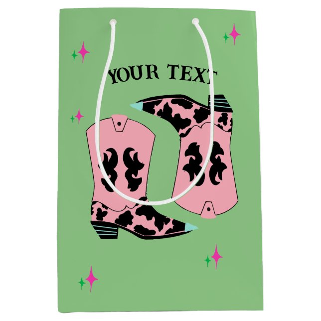 Rosa Cowgirl Boots Rodeo Grönt (Framsidan)