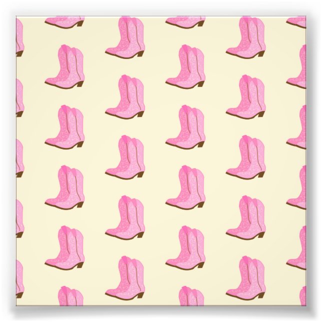 Rosa Cowgirl Cowboy Boots Land Texas Ranch Fototryck (Framsidan)