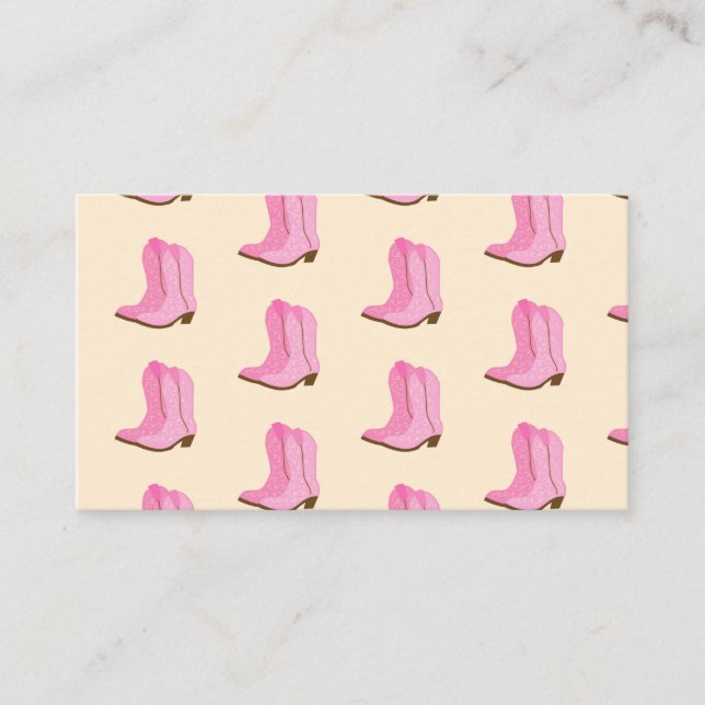 Rosa Cowgirl Cowboy Boots Land Texas Ranch Visitkort (Framsida)