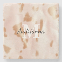  Rosa Cowgirl Cowhide Monogram Stenunderlägg