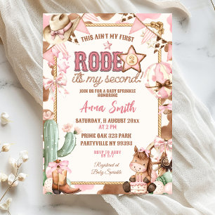 Rosa Cowgirl Det här är inte min första Rodeo Baby Inbjudningar