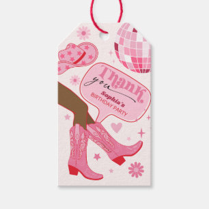 Rosa Cowgirl Födelsedagsfest Let's Go Girls Gavor Presentetikett