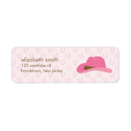 Rosa Cowgirl Hat Returadress Etikett