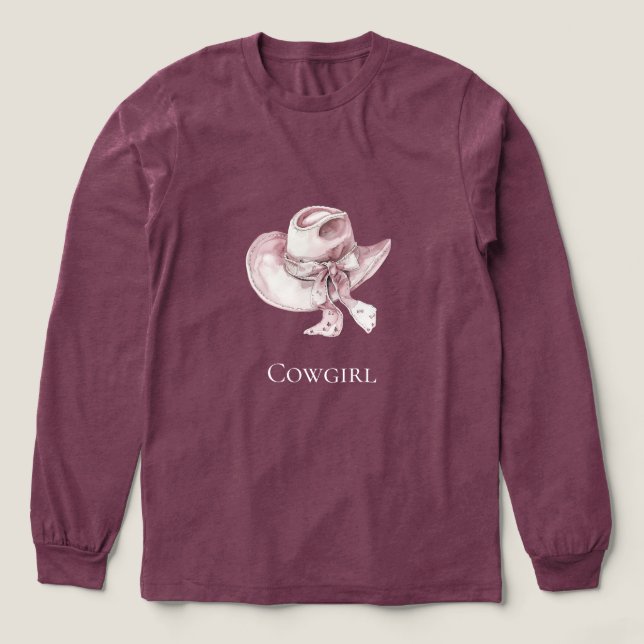 Rosa Cowgirl Hat T Shirt (Design framsida)