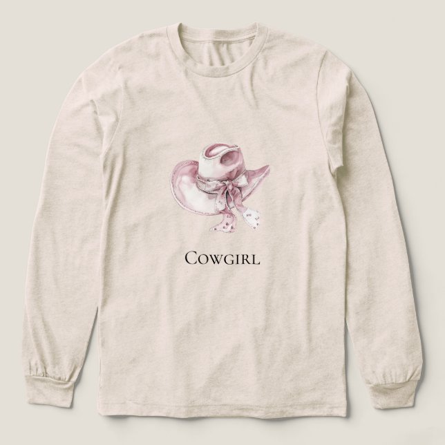 Rosa Cowgirl Hat T Shirt (Design framsida)