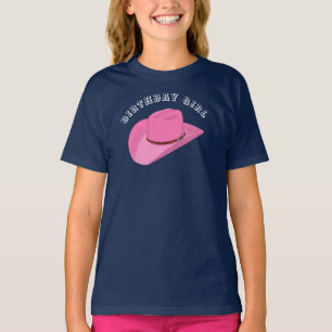 Rosa Cowgirl-hatt födelsedag T Shirt