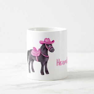 Rosa Cowgirl Hej Häst Kaffemugg