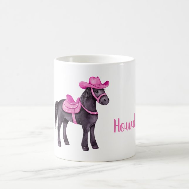 Rosa Cowgirl Hej Häst Kaffemugg (Center)