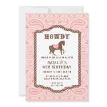 Rosa Cowgirl | Horse Silhouette | Födelsedag