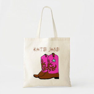 Rosa Cowgirl Namn Template Bag Tygkasse