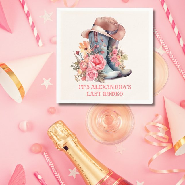 Rosa Cowgirl Nashville Låt oss Go Girls Bacheloret Pappersservett (Skapare uppladdad)