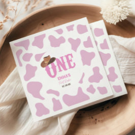 Rosa Cowgirl ONE First Rodeo 1st Birthday Party Pappersservett