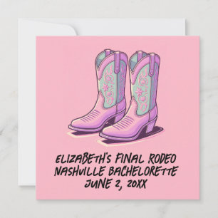 Rosa Cowgirl Sällskapsdam Stövlar Inbjudningar